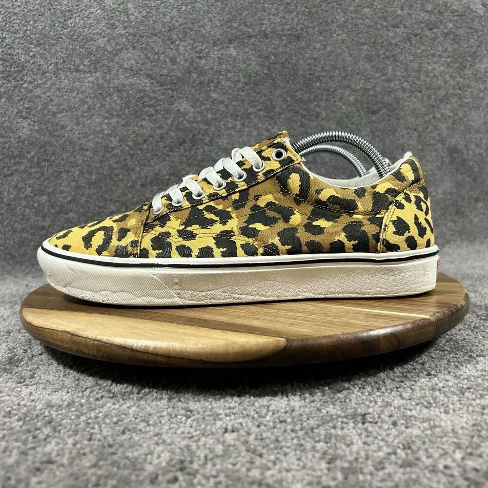 Vans ComfyCush Old Skool Mens Size 10 Leopard Print Athletic Skate Shoes Used